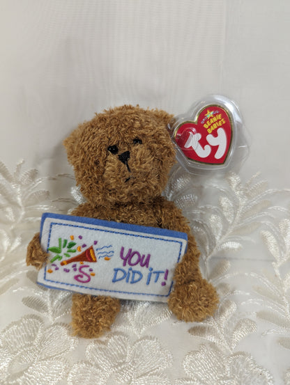 Ty Beanie Baby - You Did It The Bear (5in) Greetings Collection - Vintage Beanies Canada