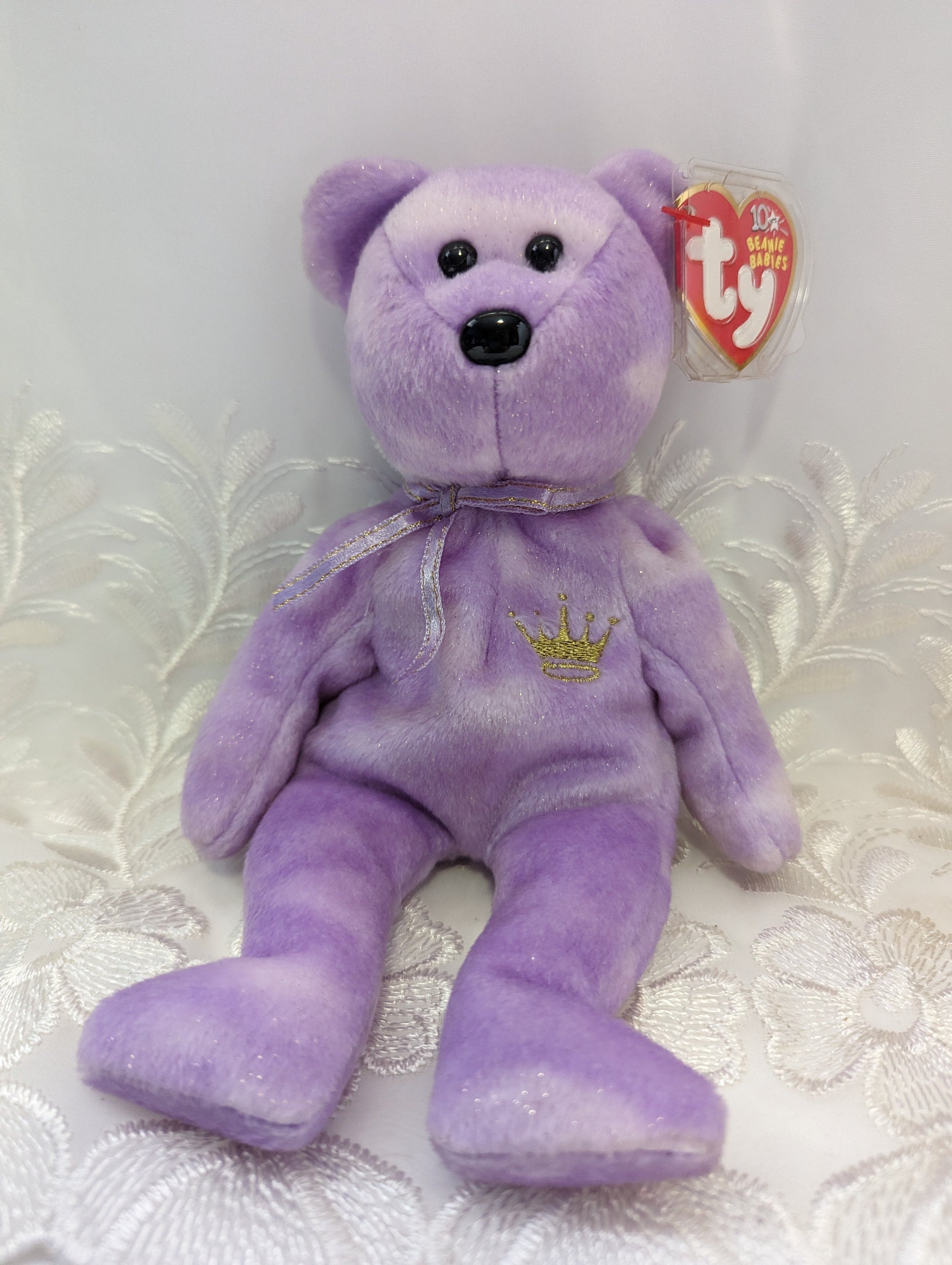 Ty Beanie Baby - Yours Truly The Purple Bear (8.5 in) - Vintage Beanies Canada