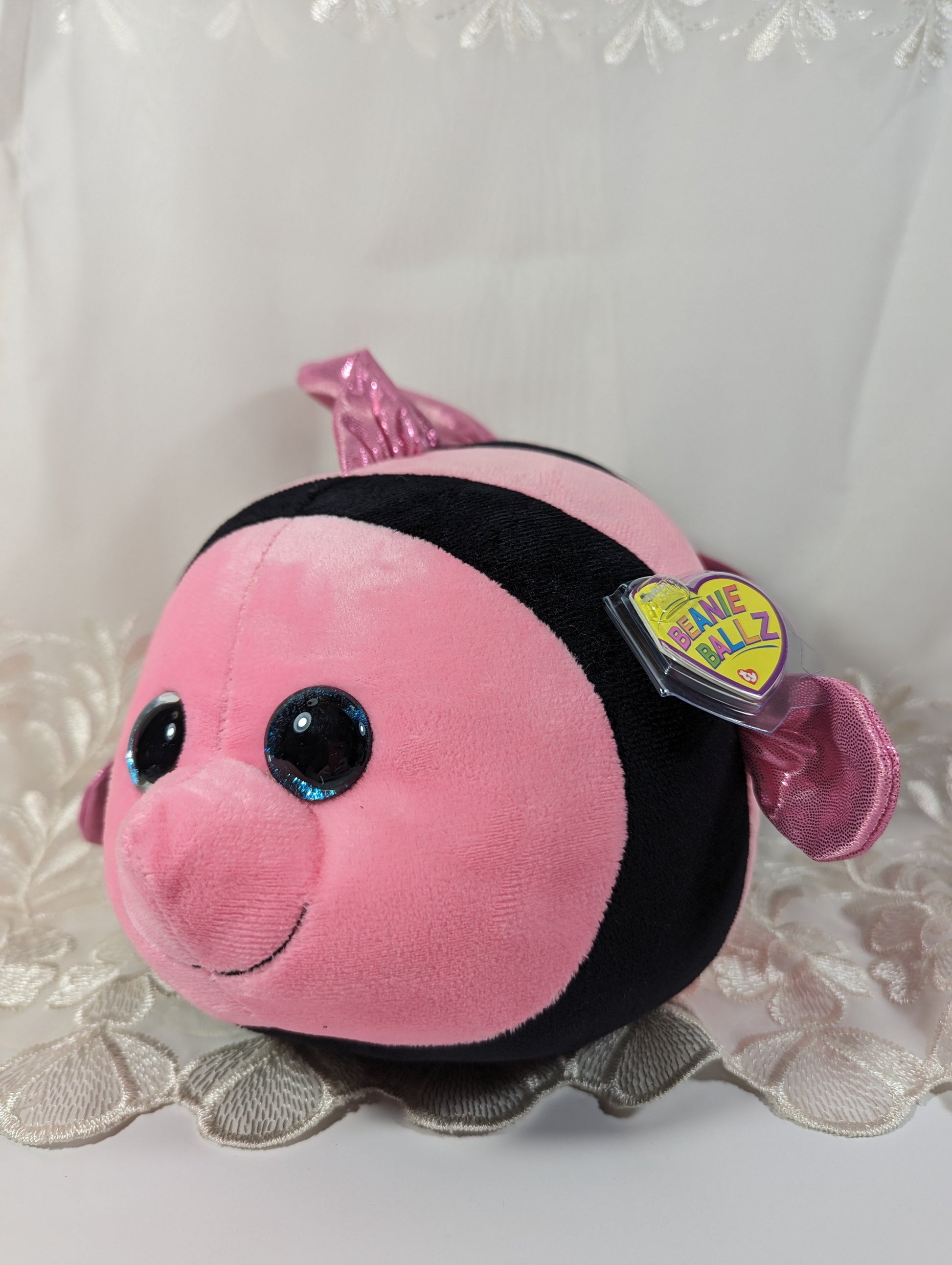 Ty Beanie Ballz - Gilly The Pink Fish (8 in) - Vintage Beanies Canada