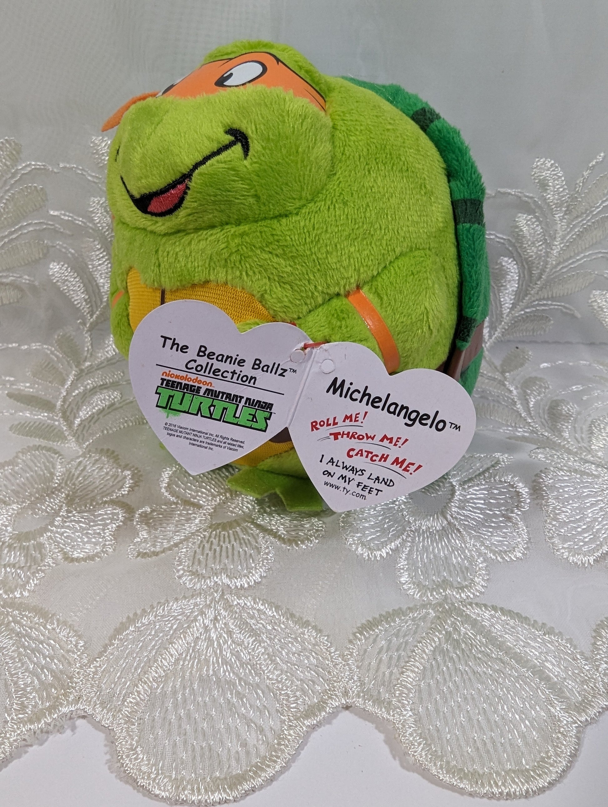 Ty Beanie Ballz - Michelangelo The Teenage Mutant Ninja Turtle (5in) Near Mint Tag - Vintage Beanies Canada