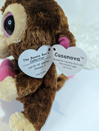 Ty Beanie Boo - Casanova the monkey (6in) First Gen Purple Tag - Vintage Beanies Canada