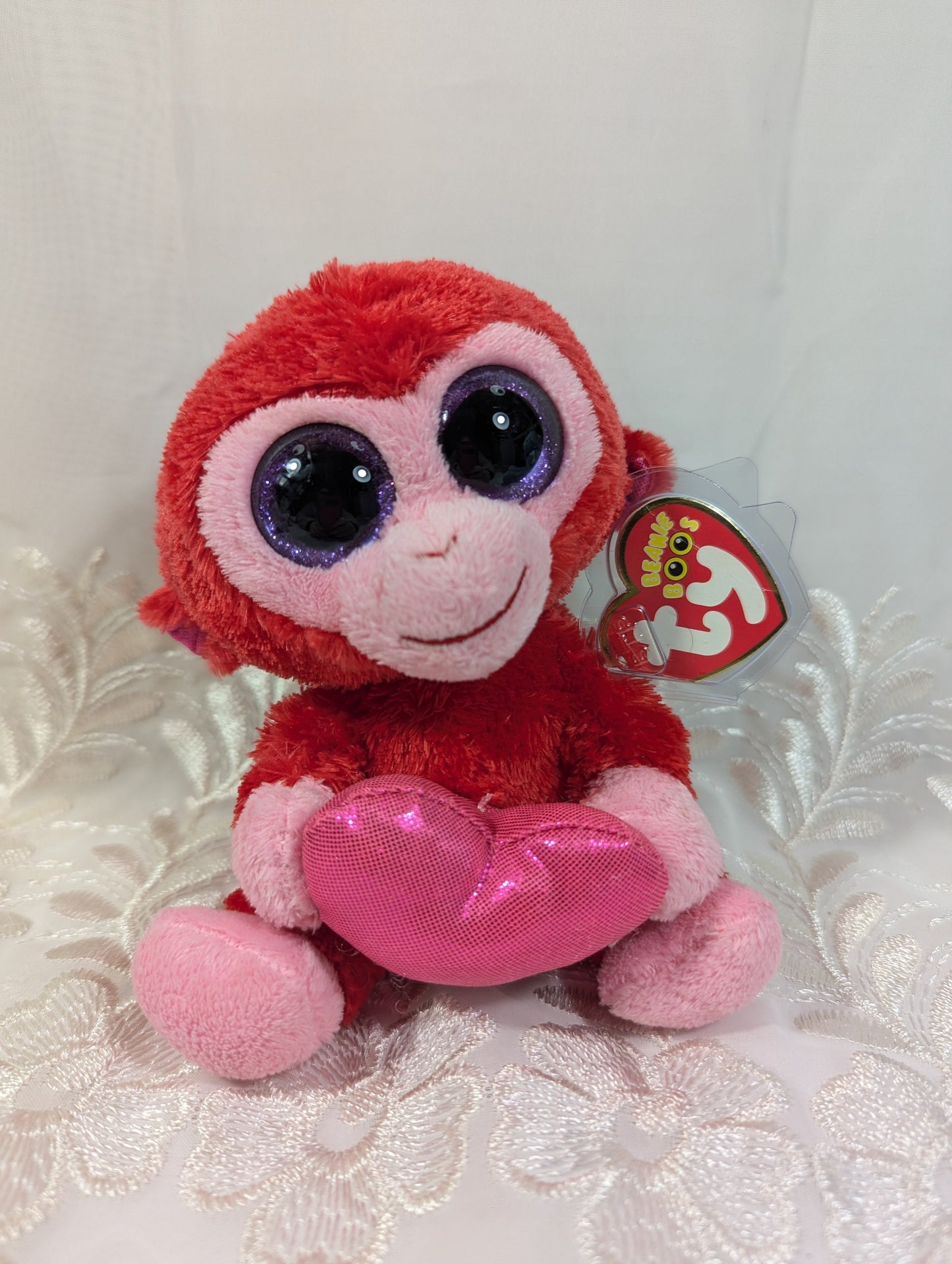 Ty Beanie Boo - Charming The Red Monkey (6in) Creased Tag - Vintage Beanies Canada