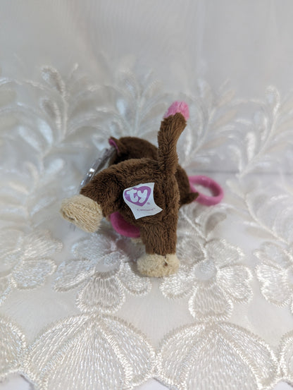 Ty Beanie Boo Clip - Casanova The Monkey (3in) Purple Tag, Solid Eyes - Vintage Beanies Canada