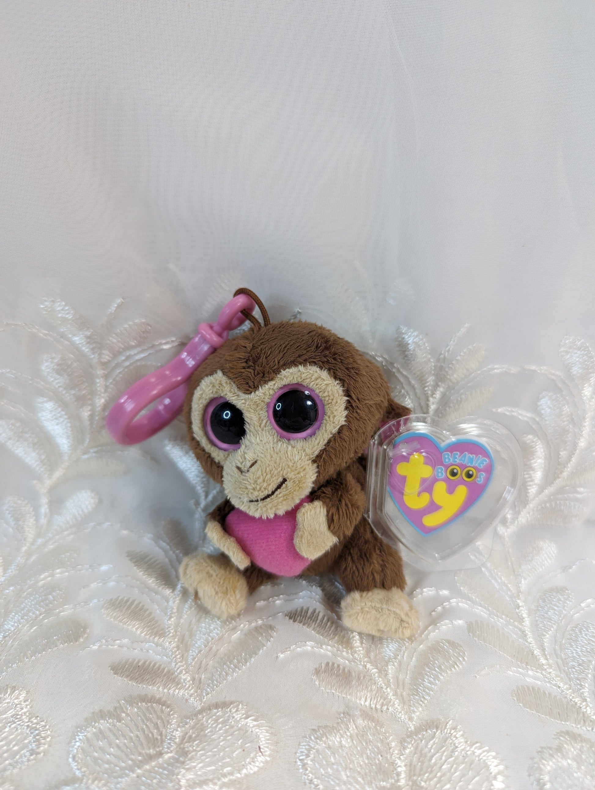 Ty Beanie Boo Clip - Casanova The Monkey (3in) Purple Tag, Solid Eyes - Vintage Beanies Canada