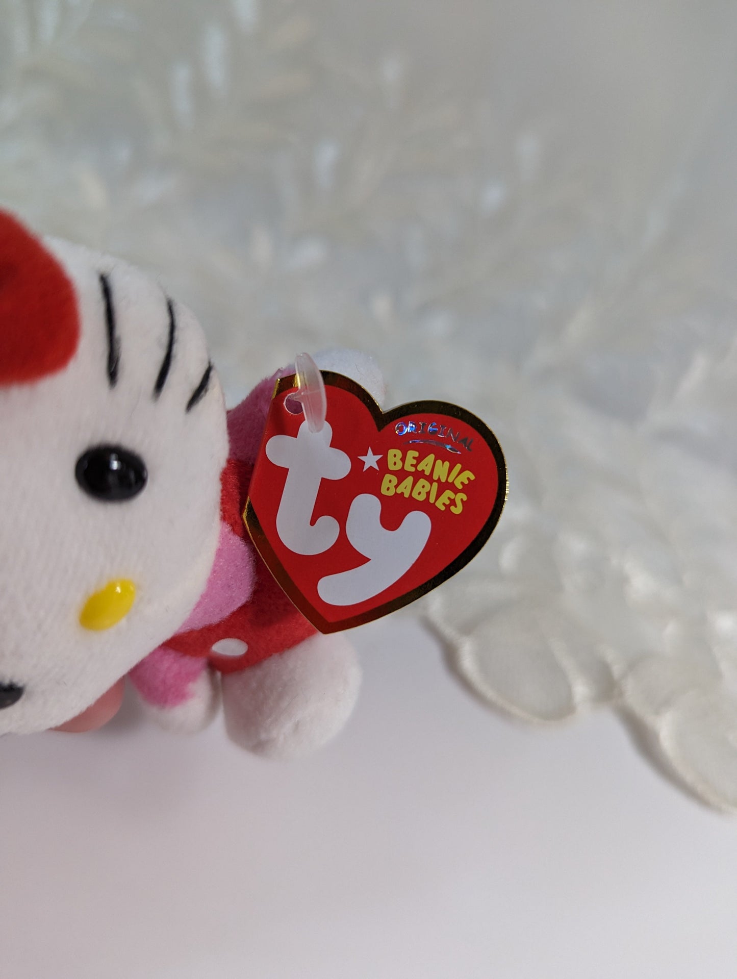 Ty Beanie Boo Clip - Hello Kitty The Cat With Red Overalls (3in) - Vintage Beanies Canada