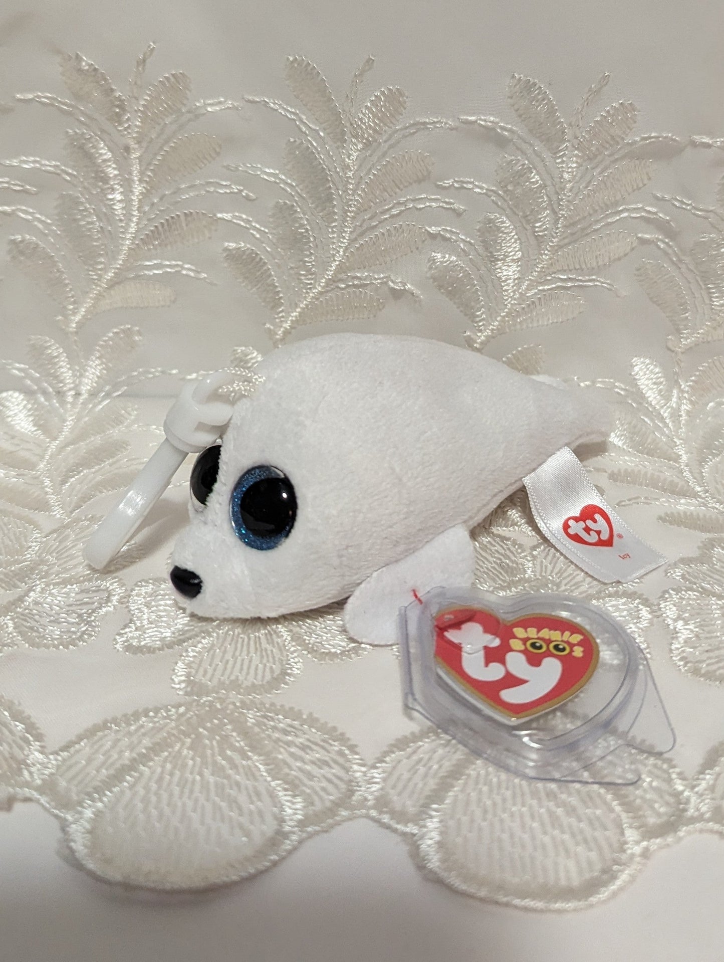 Ty Beanie Boo Clip - Icy The White Seal (4in) - Vintage Beanies Canada