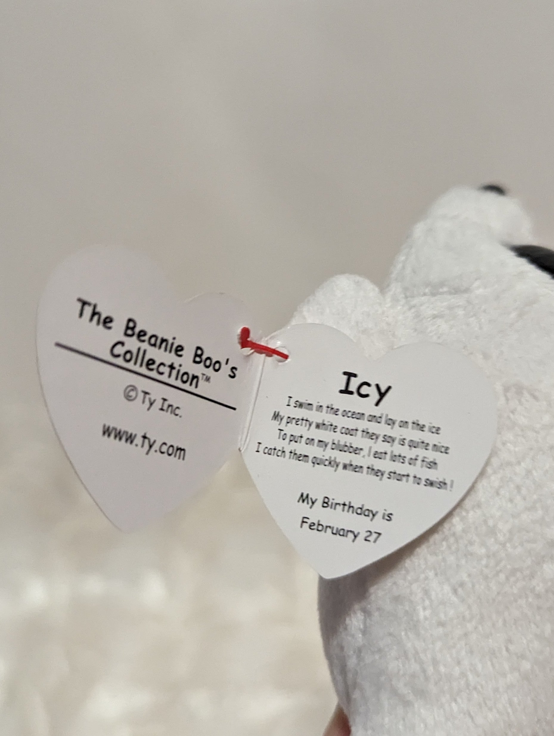 Ty Beanie Boo Clip - Icy The White Seal (4in) - Vintage Beanies Canada