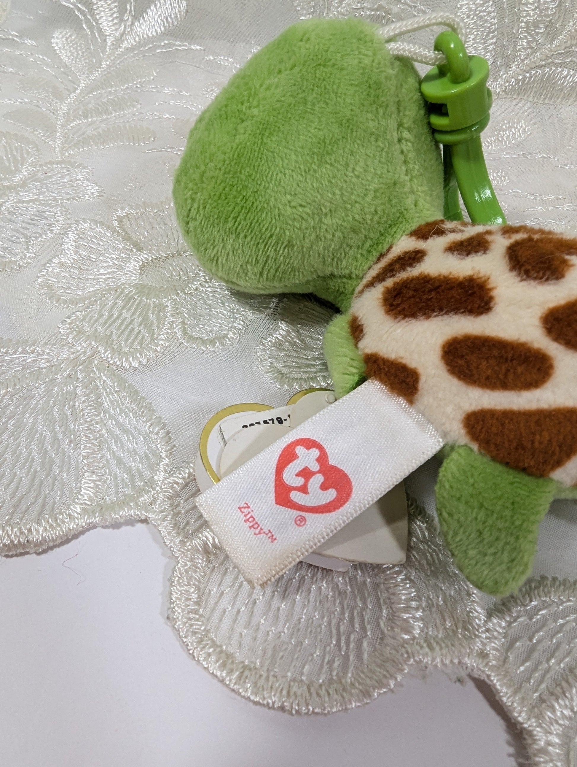 Ty Beanie Boo Clip - Zippy The Sea Turtle (4in) Scuffed eyes - Vintage Beanies Canada