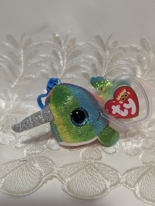 Ty Beanie Boo clips - Nori The Narwhal (4in) - Vintage Beanies Canada
