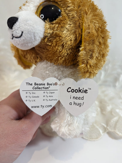 Ty Beanie Boo - Cookie The Dog (6in) *Rare* First Gen, Purple Tag - Vintage Beanies Canada