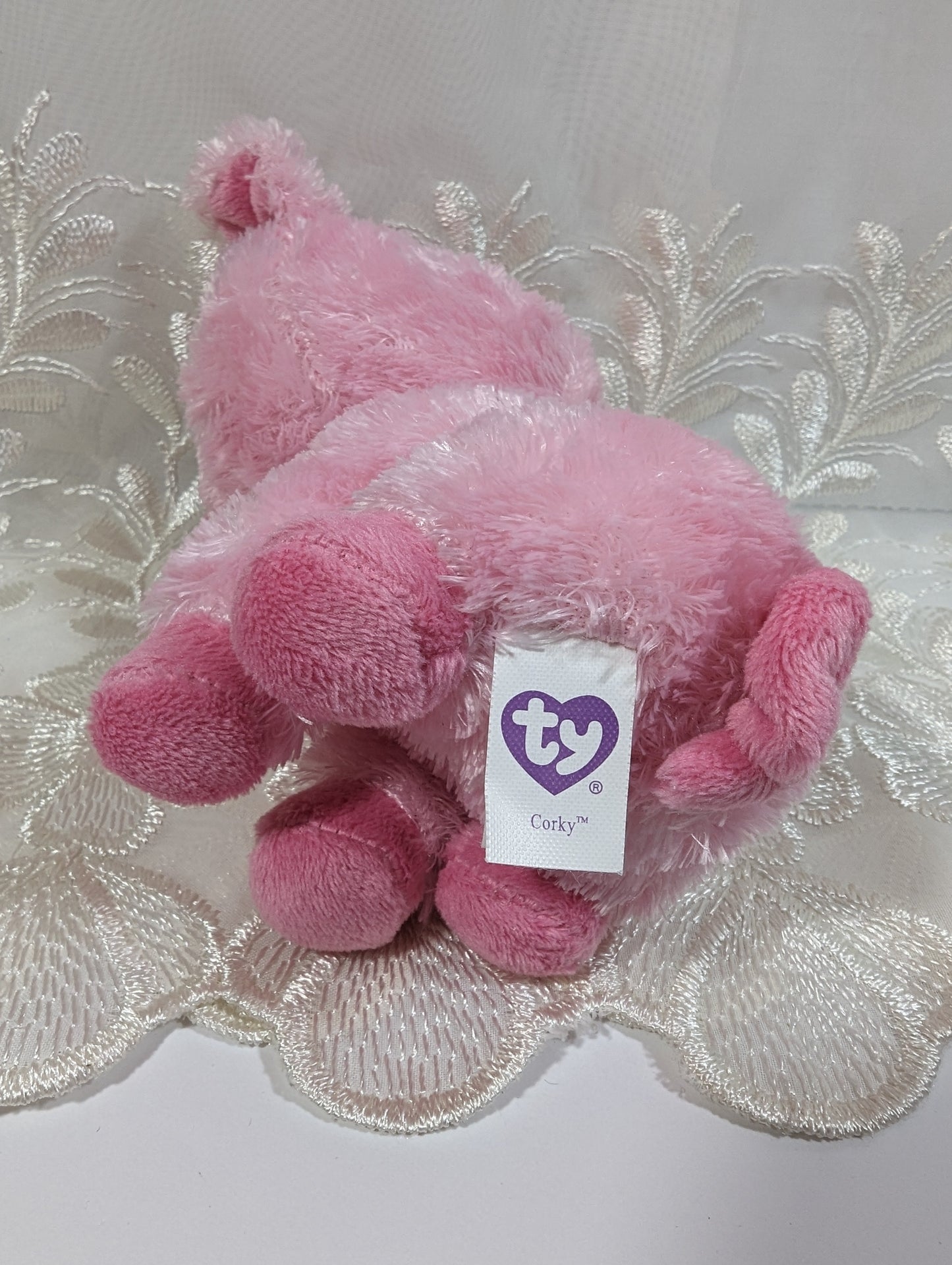 Ty Beanie Boo - Corky The Pig (6in) *Rare* First generation, Solid eyes - No Tag - Vintage Beanies Canada