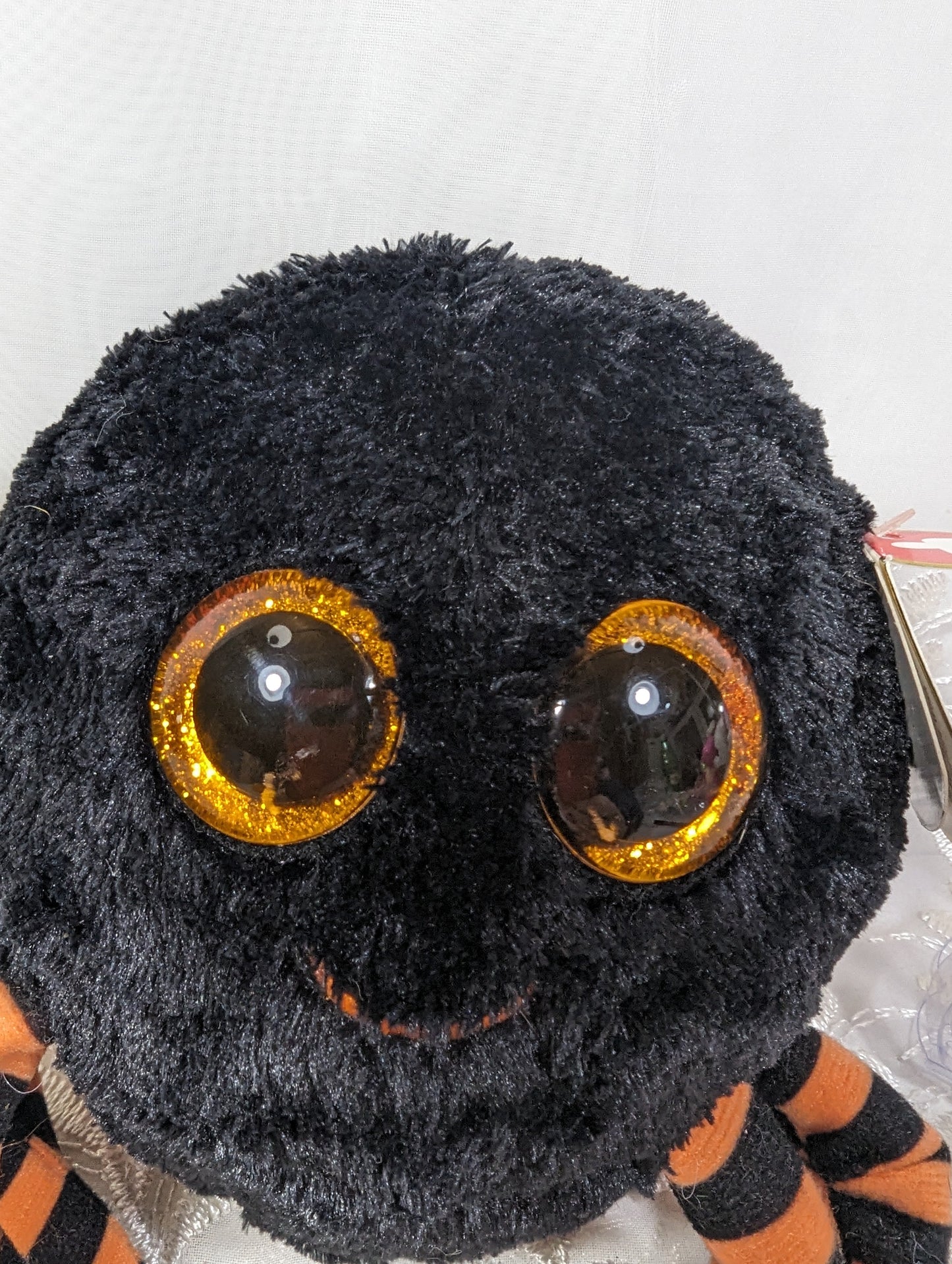 Ty Beanie Boo - Crawly The Black Spider (6in) Scuffed Eyes - Vintage Beanies Canada