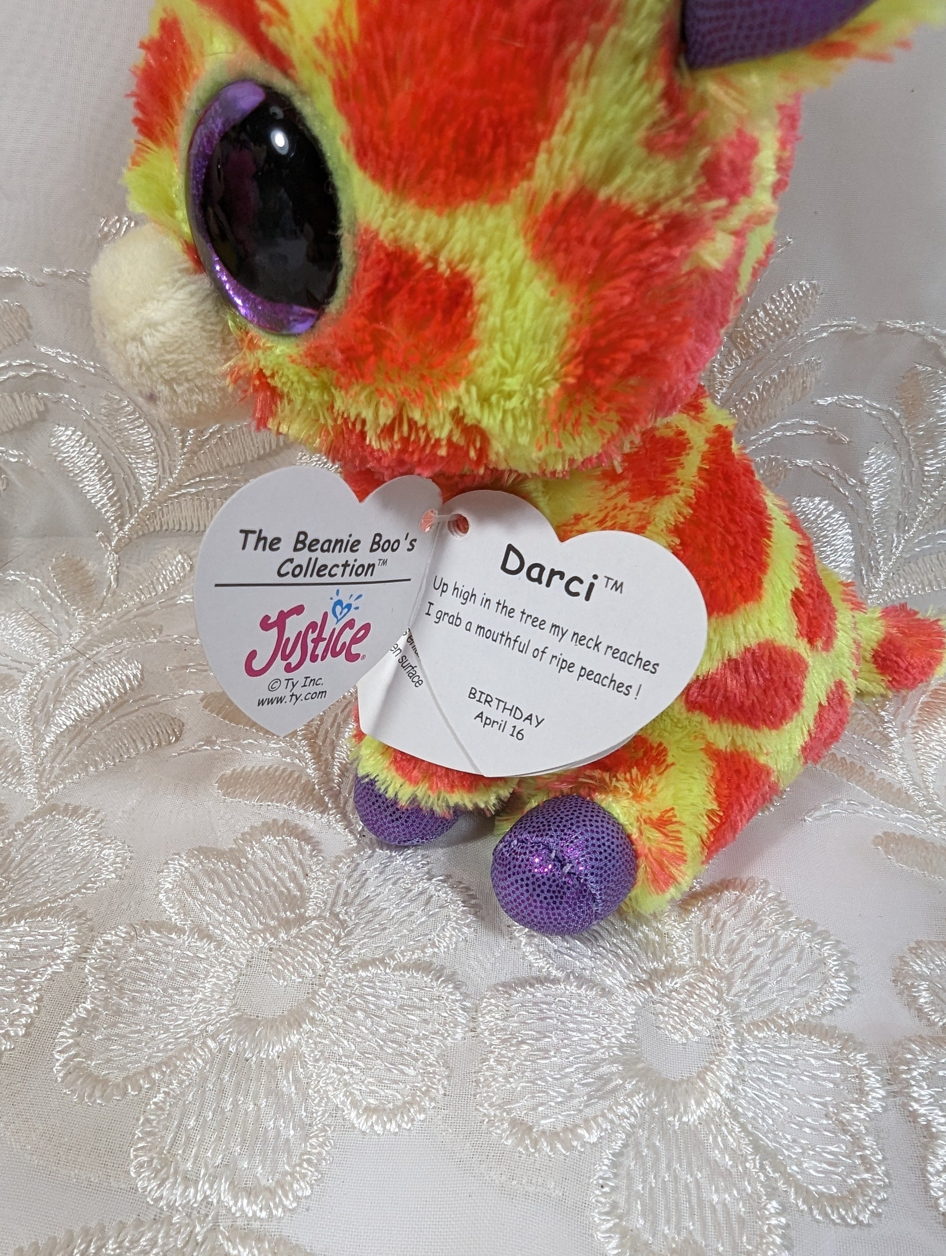 Ty Beanie Boo - Darci the Giraffe (6in) Justice Exclusive - Vintage Beanies Canada