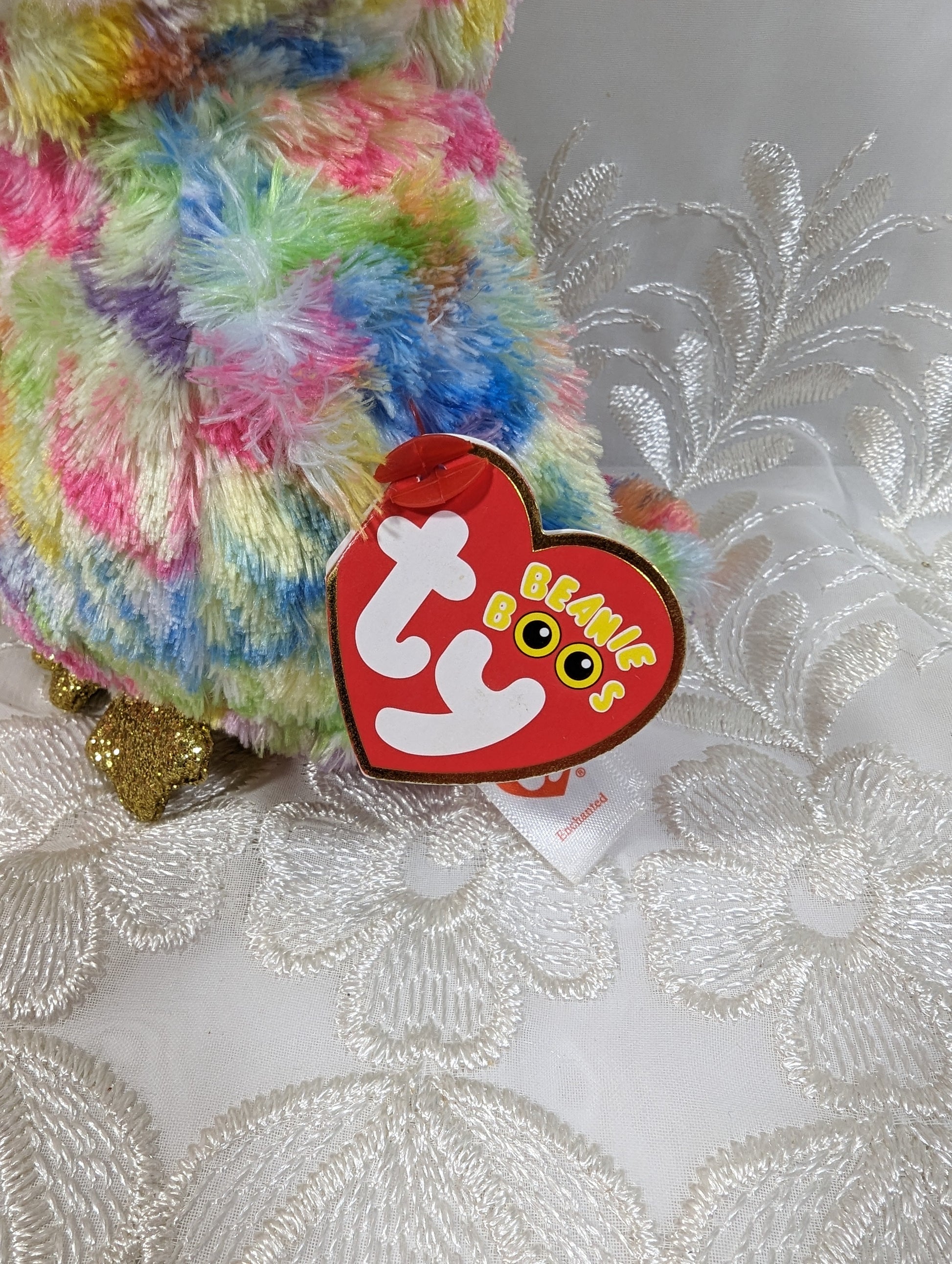 Ty Beanie Boo - Enchanted The Owl Unicorn (6in) Non - mint tag - Vintage Beanies Canada