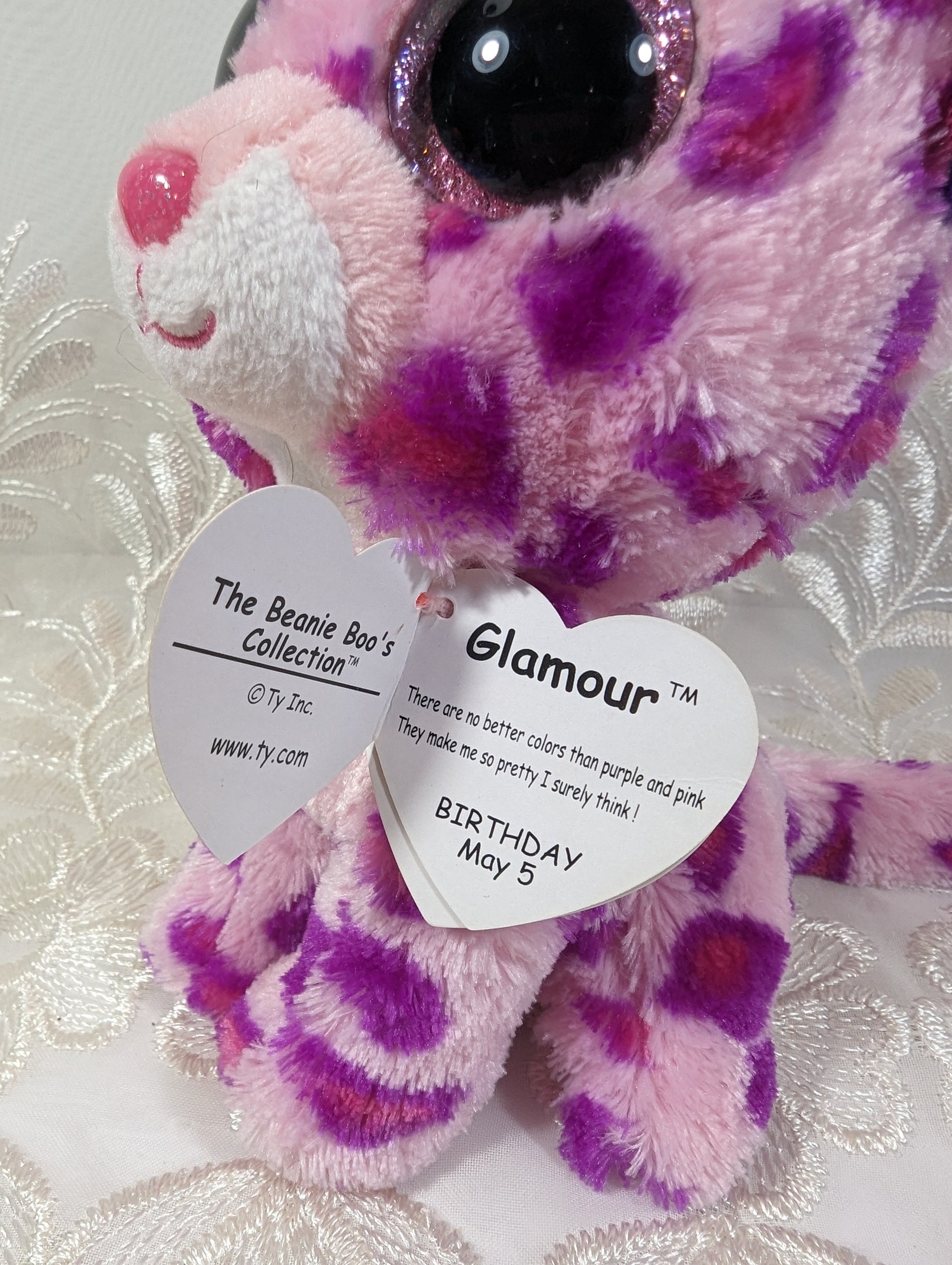 Ty Beanie Boo - Glamour The Pink Leopard (6in) - Vintage Beanies Canada