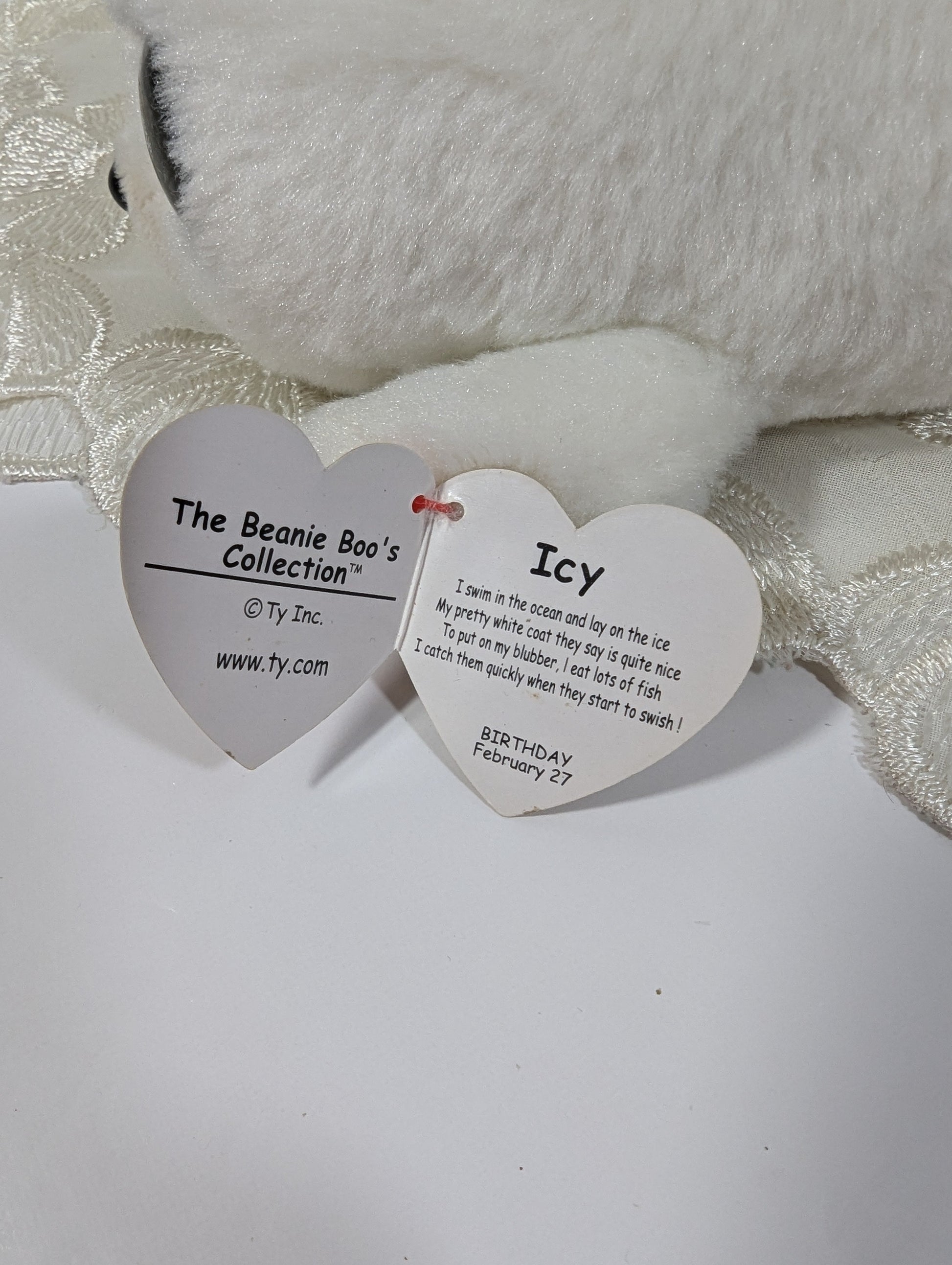 Ty Beanie Boo - Icy The White Seal (6in) Scuffed eyes - Vintage Beanies Canada