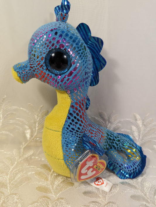 Ty Beanie Boo - Neptune The Blue Seahorse (7in) Minor Scuffed Eyes - Vintage Beanies Canada