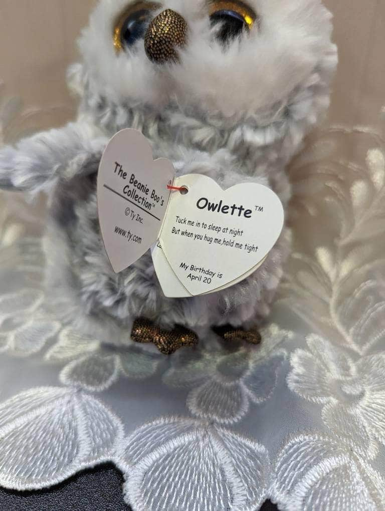 Ty Beanie Boo - Owlette The Gray Owl (6in) - Vintage Beanies Canada