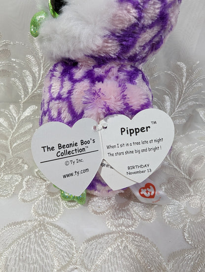 Ty Beanie Boo - Pipper the Purple Owl (6in) Scuffed eye - Vintage Beanies Canada