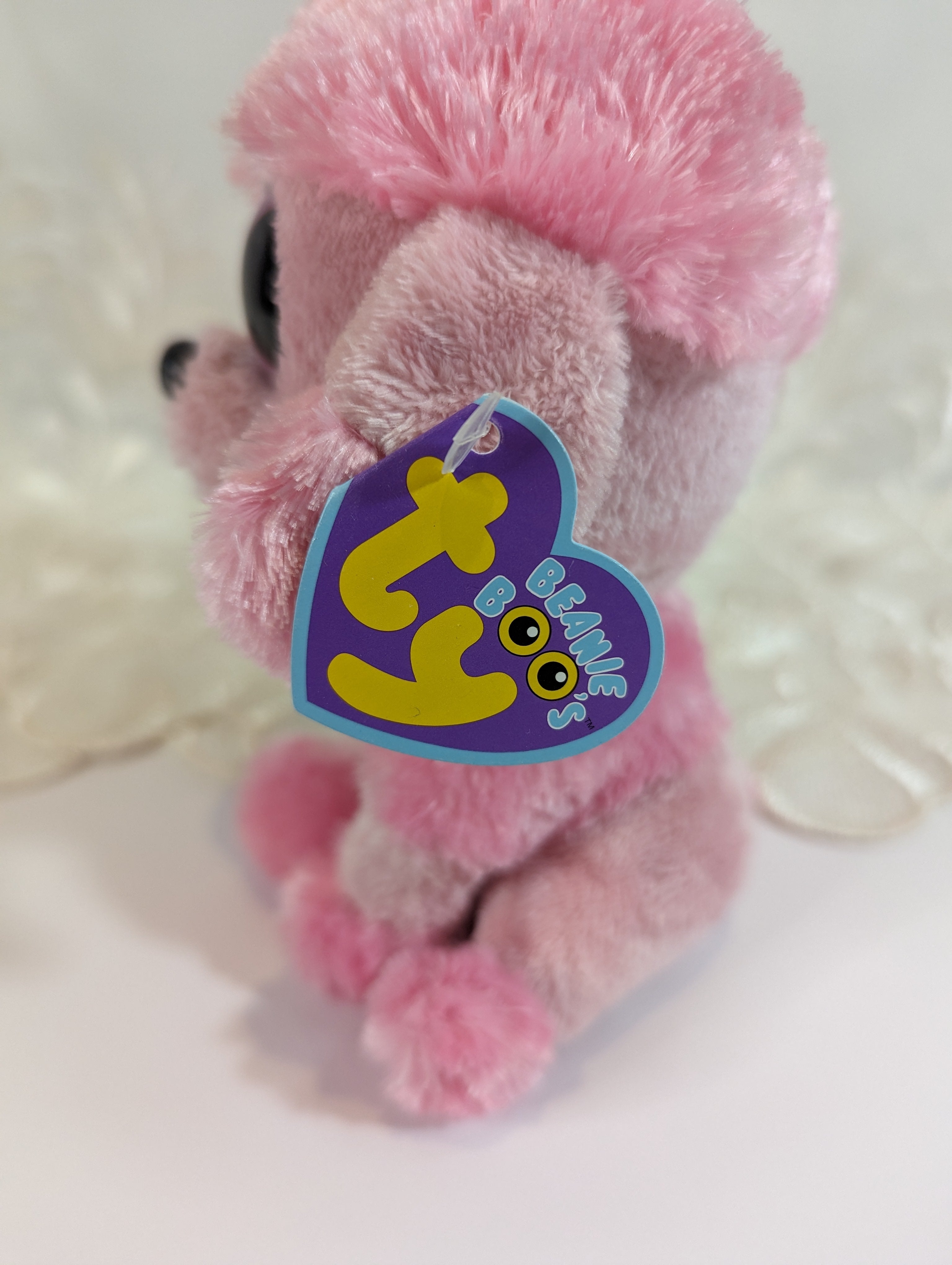 Ty Beanie Boo Princess The Pink Poodle Dog 6in Rare First Gen Purple Tag