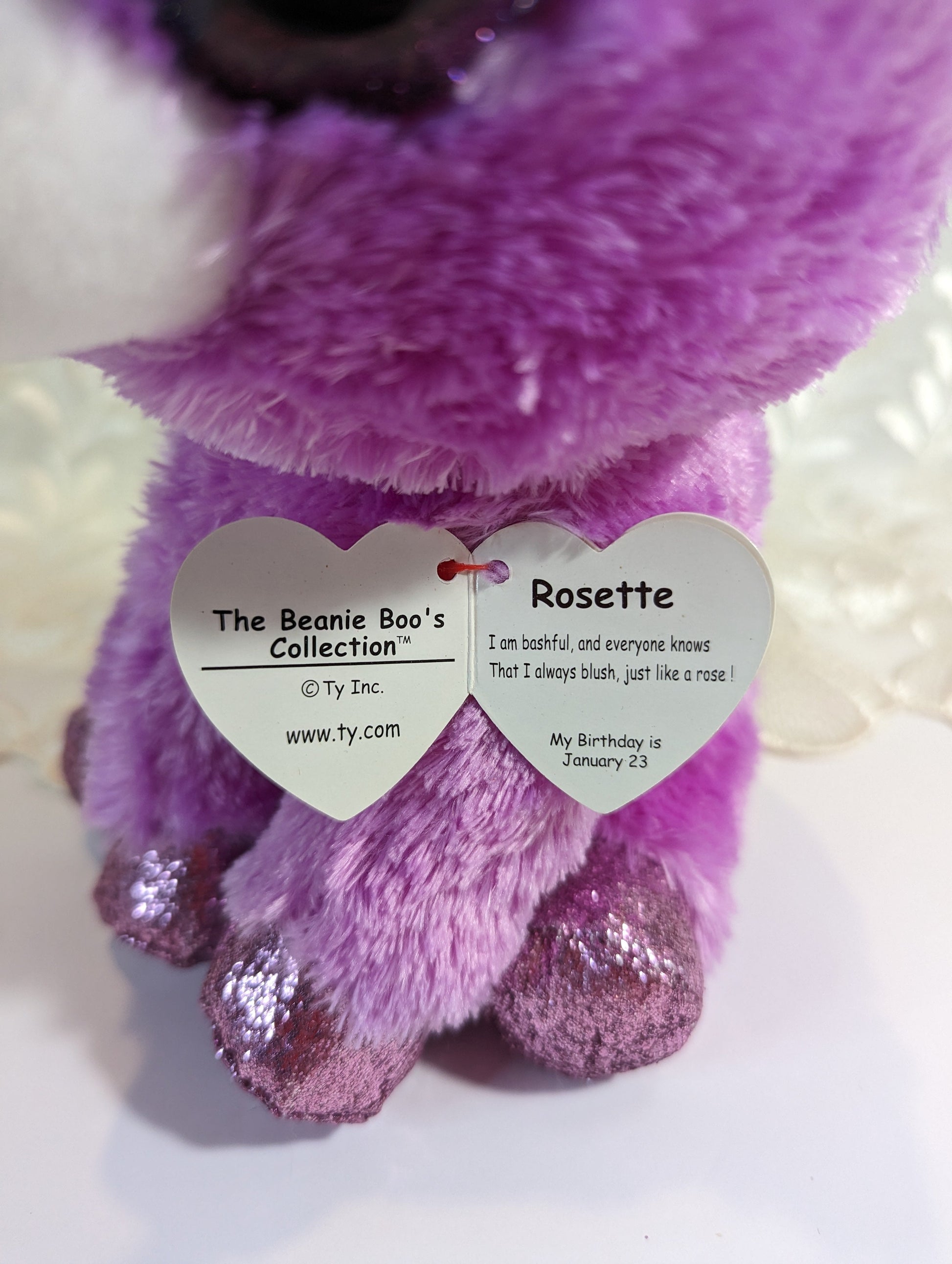 Ty Beanie Boo - Rosette the Unicorn (9 in) Stuffed-eye, Non-mint Tag - Vintage Beanies Canada