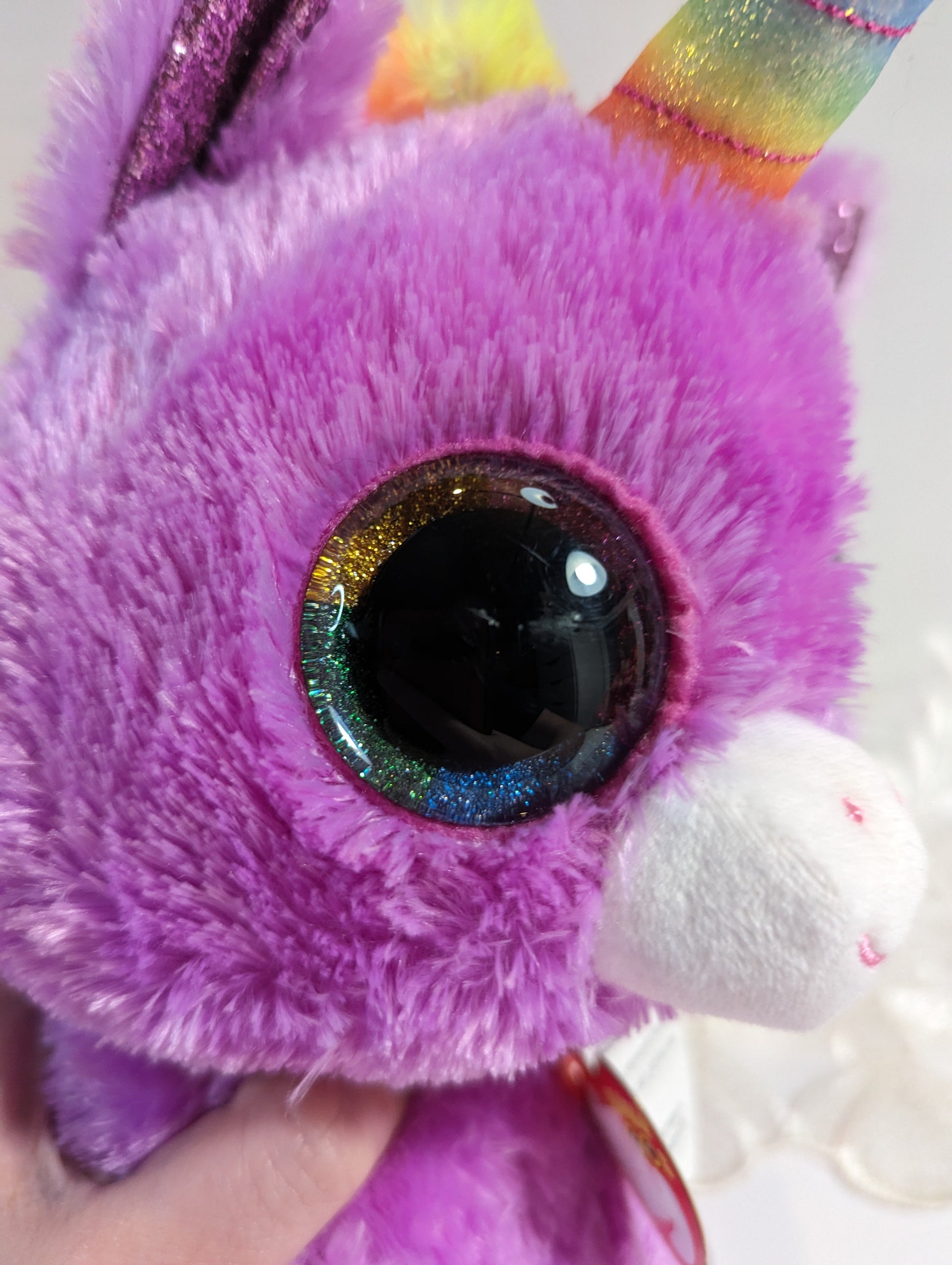 Ty Beanie Boo - Rosette the Unicorn (9 in) Stuffed-eye, Non-mint Tag - Vintage Beanies Canada