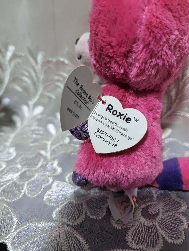 Ty Beanie Boo - Roxie The Pink Raccoon (6in) - Vintage Beanies Canada