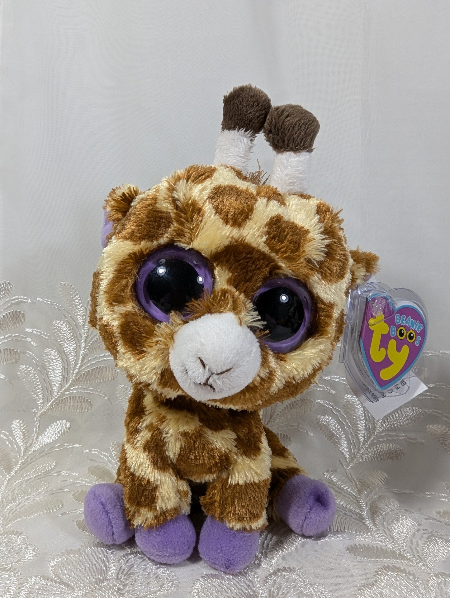 Ty Beanie Boo - Safari the giraffe (6 in) *Rare* First Gen, Purple Tag - Vintage Beanies Canada