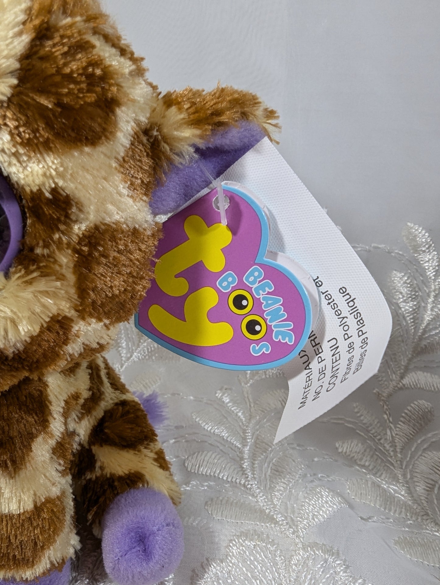 Ty Beanie Boo - Safari the giraffe (6 in) *Rare* First Gen, Purple Tag - Vintage Beanies Canada