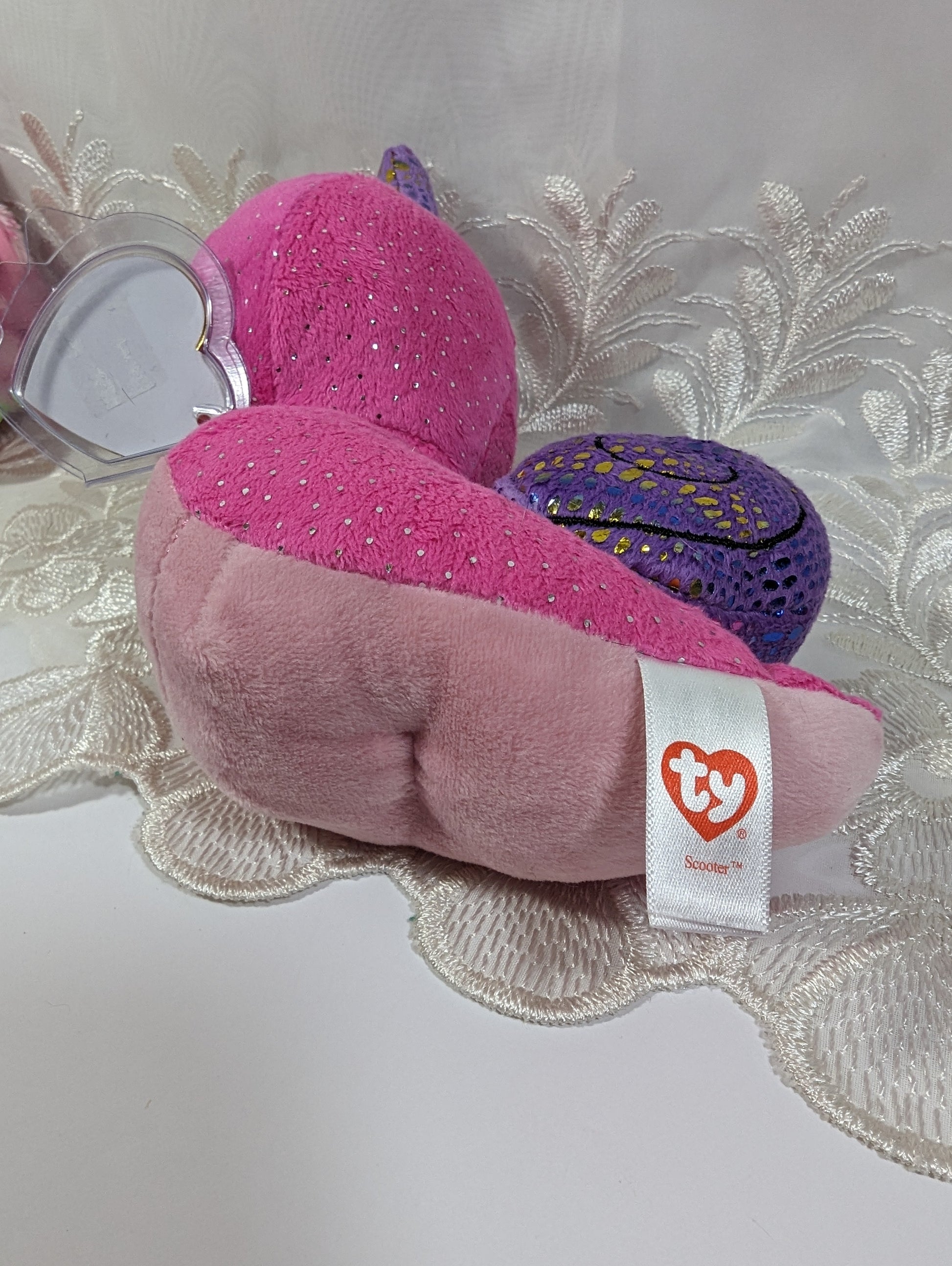 Ty Beanie Boo - Scooter The Pink Snail (6in) Creased Tag - Vintage Beanies Canada