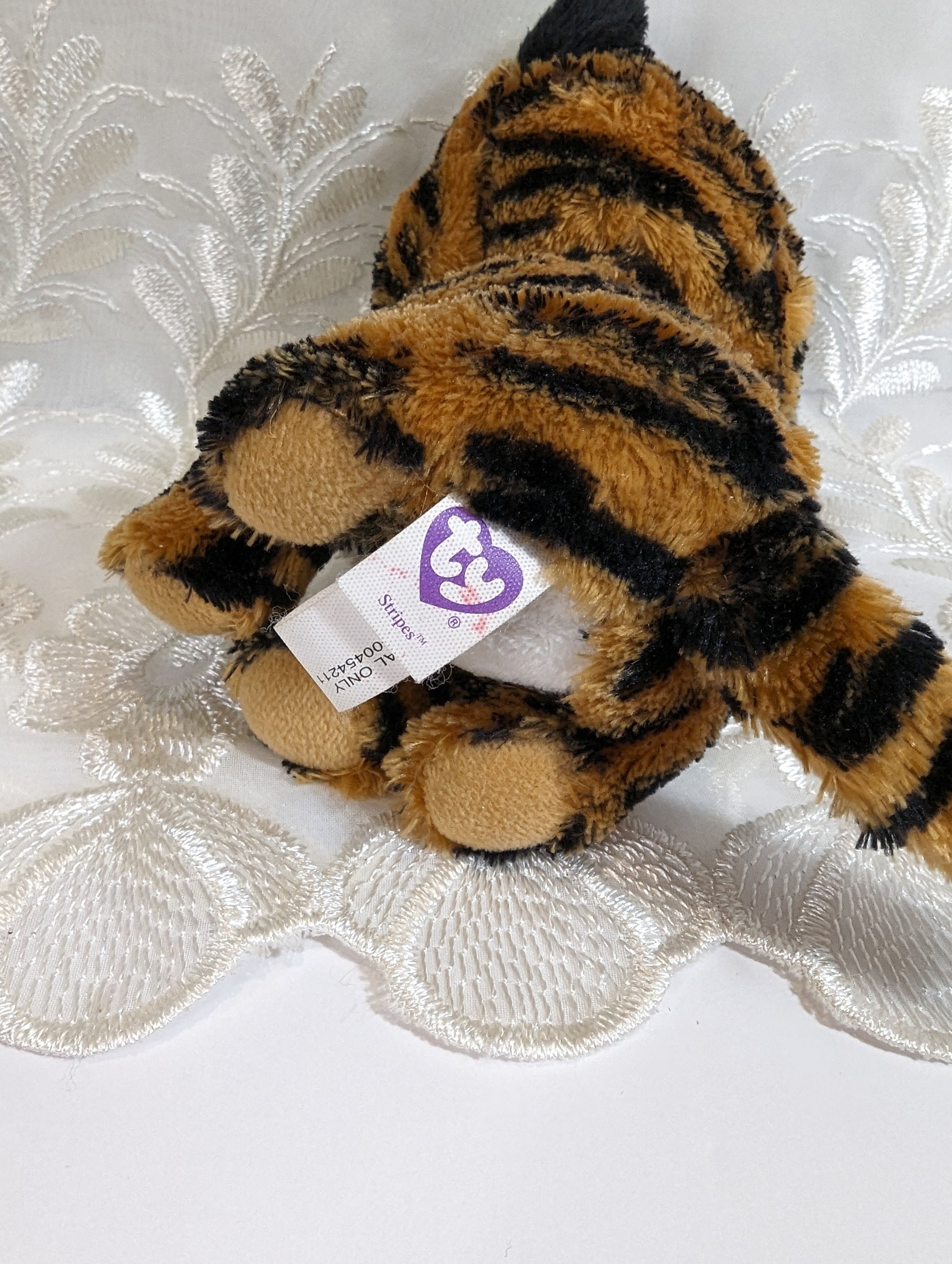 Ty Beanie Boo - Stripes The Tiger (6in) Solid Eyes, First Gen, *pre-owned condition* - Vintage Beanies Canada