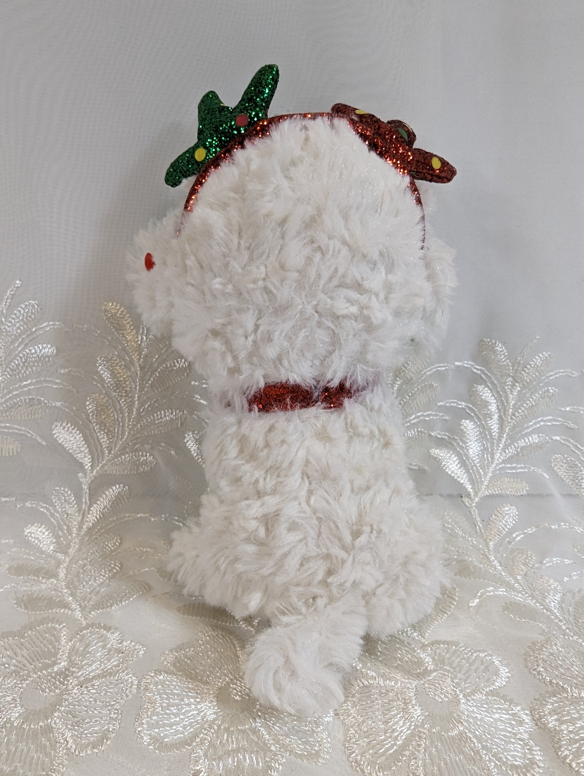 Ty Beanie Boo - Sugar The White Dog With Antlers (6in) No Tag, Scuffed Eye - Vintage Beanies Canada