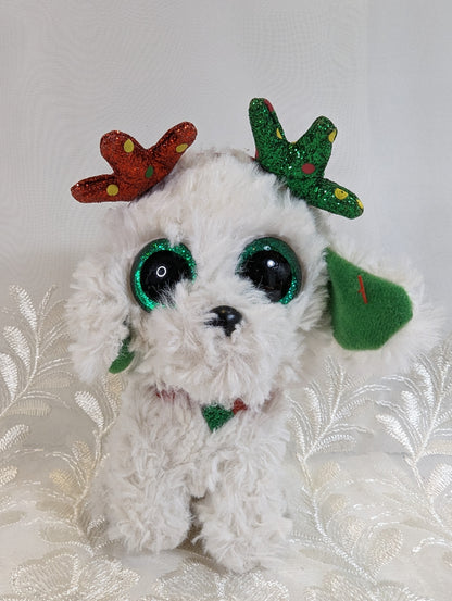 Ty Beanie Boo - Sugar The White Dog With Antlers (6in) No Tag, Scuffed Eye - Vintage Beanies Canada