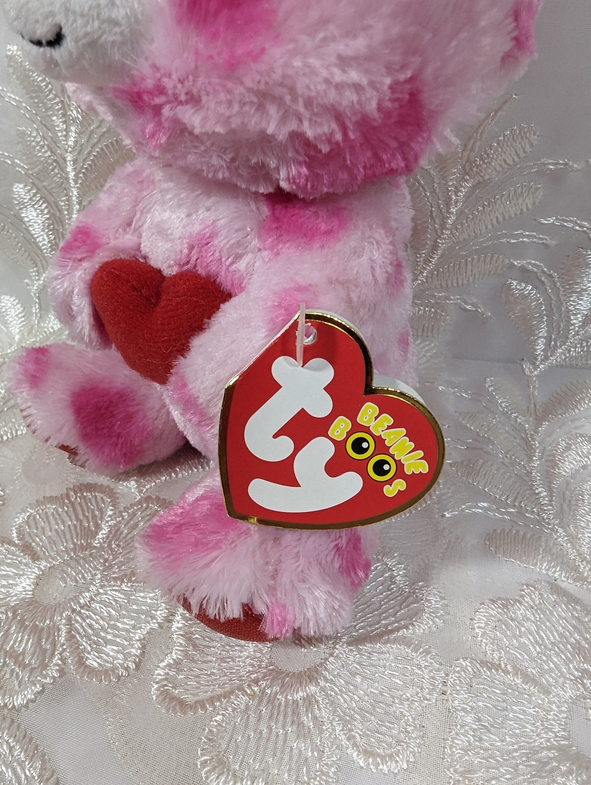 Ty Beanie Boo - Sweetikins The Pink Bear Holding Heart (6in) - Vintage Beanies Canada