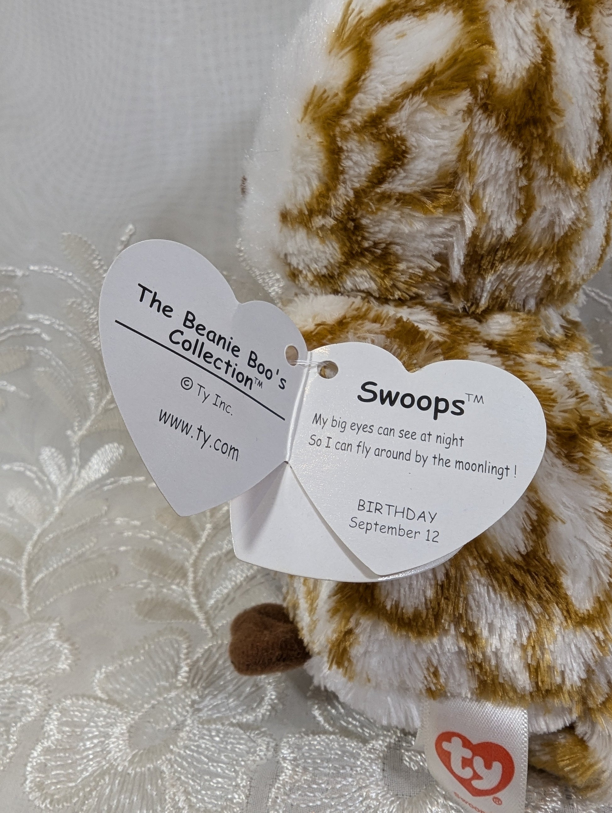 Ty Beanie Boo - Swoops The Owl (6 in) Creased tag - Vintage Beanies Canada