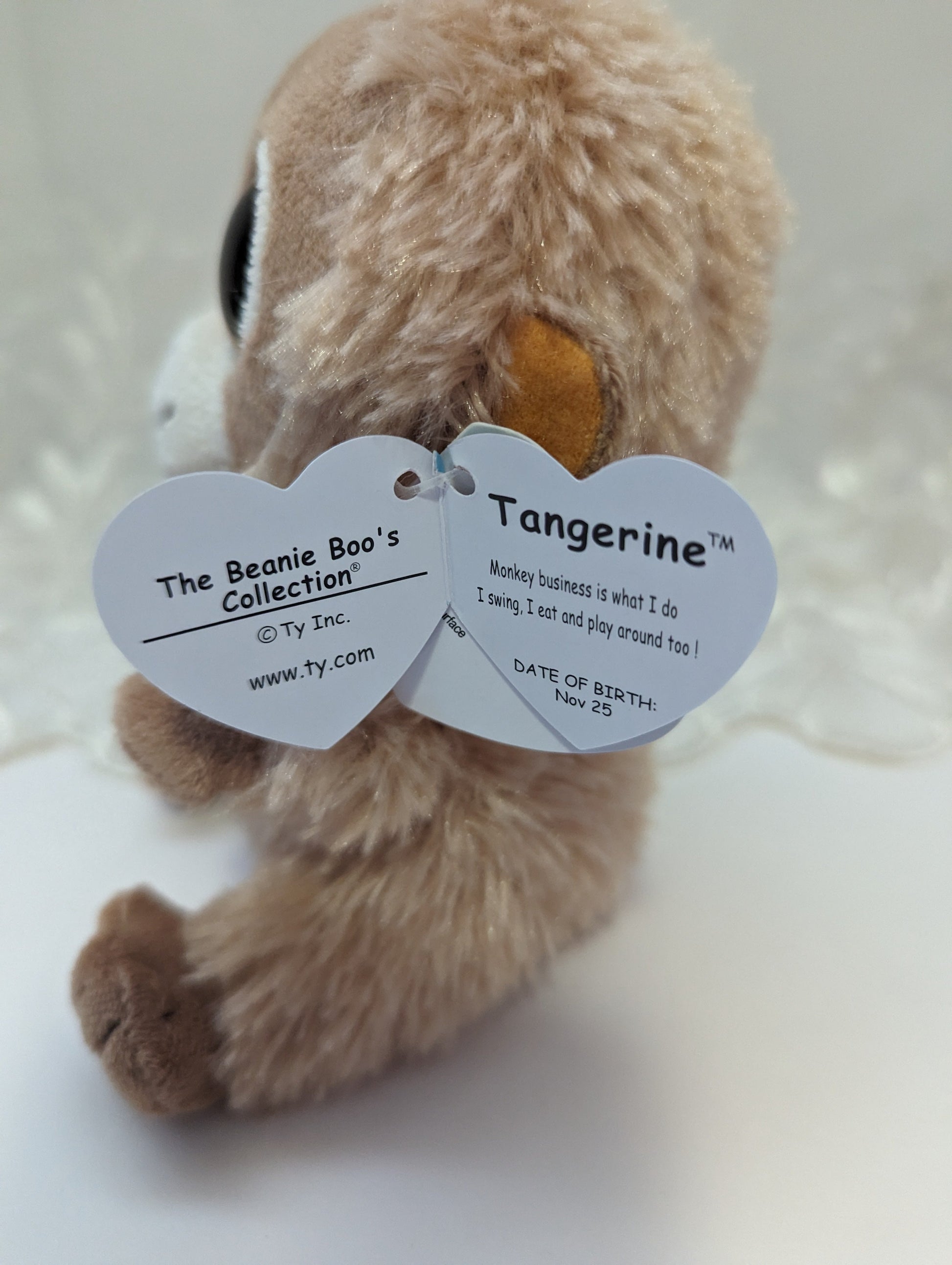 Ty Beanie Boo - Tangerine The Orangutan (6in) First Gen, Near-mint Purple Hang Tag - Vintage Beanies Canada
