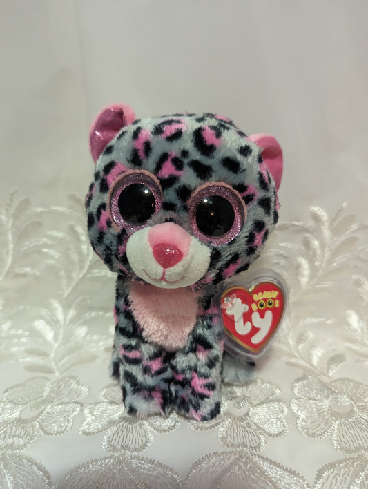Ty Beanie Boo - Tasha The Gray And Pink Leopard (6in) - Vintage Beanies Canada