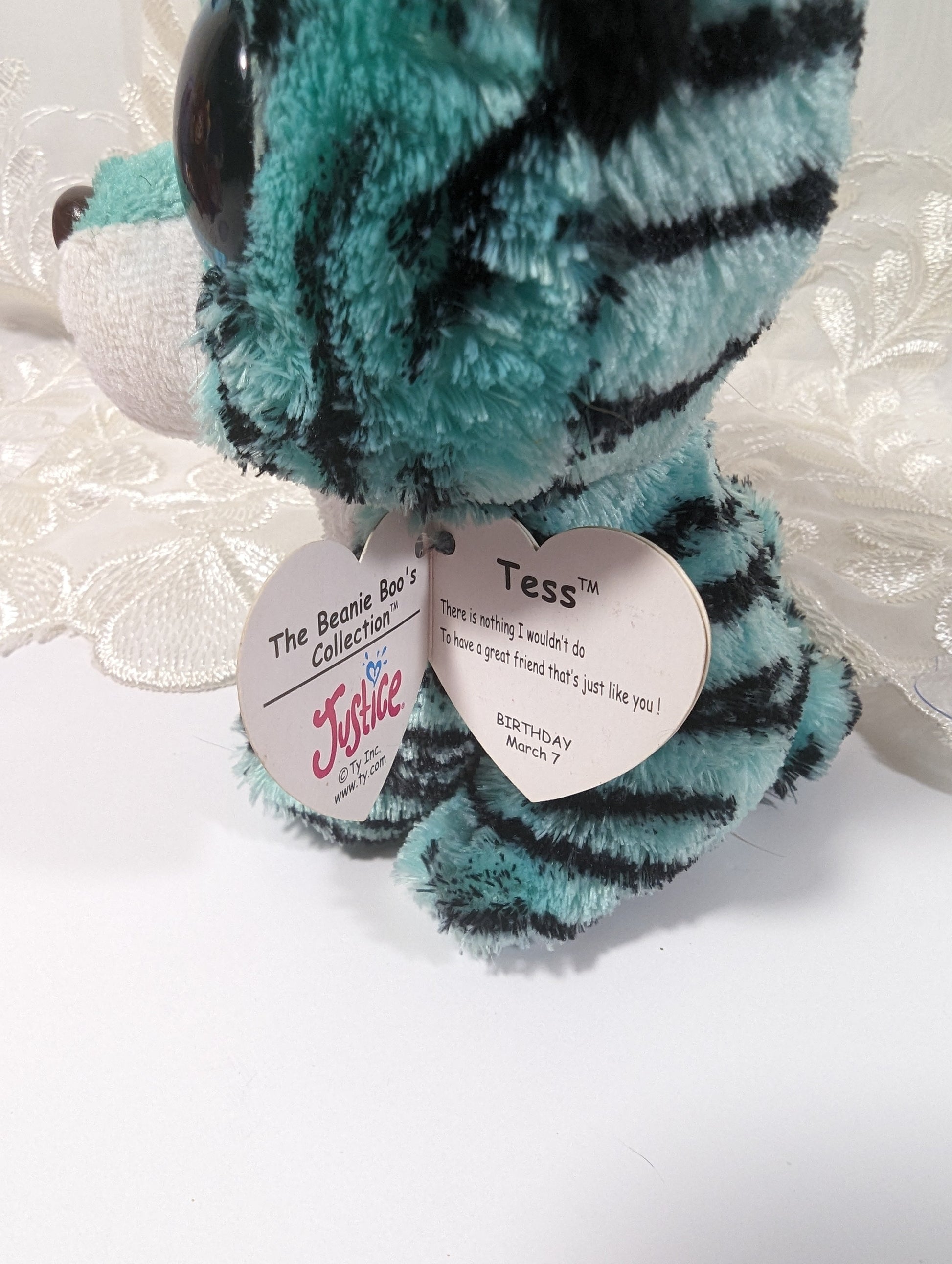 Ty Beanie Boo - Tess The Tiger (6in) Justice Exclusive - Vintage Beanies Canada