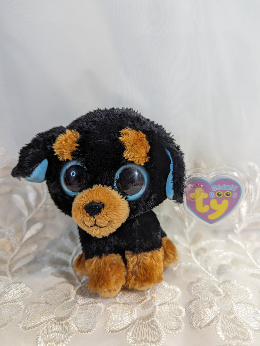 Ty Beanie Boo - Tuffy The Rottweiler Dog (6in) Purple Tag, First Gen - Vintage Beanies Canada