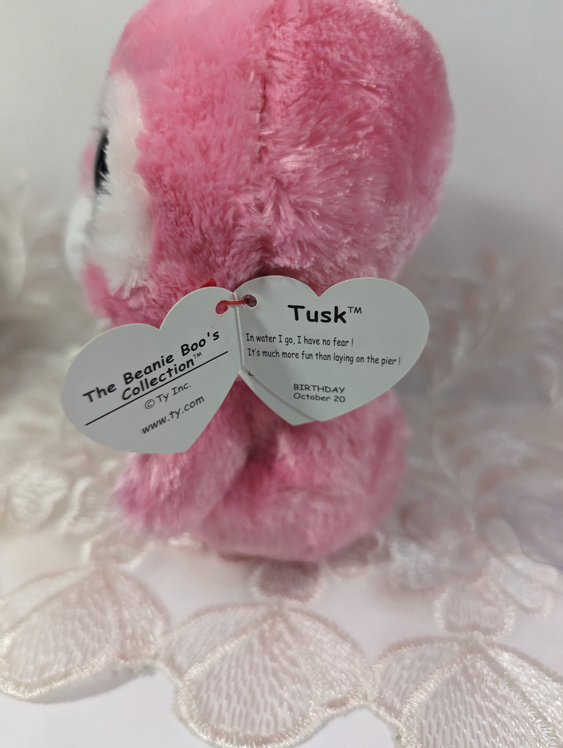 Ty Beanie Boo - Tusk The Pink Walrus (6 in) - Vintage Beanies Canada