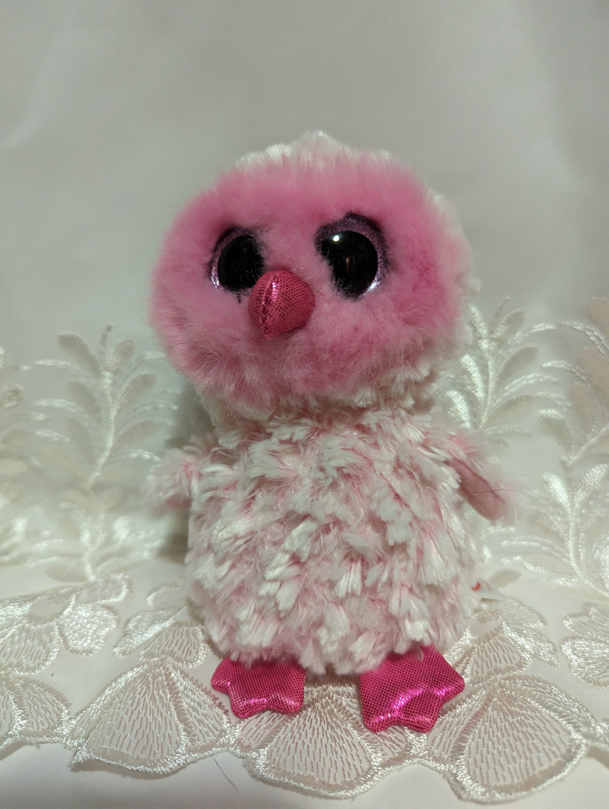 Ty Beanie Boo - Twiggy The Pink Owl (6in) No Tag - Vintage Beanies Canada