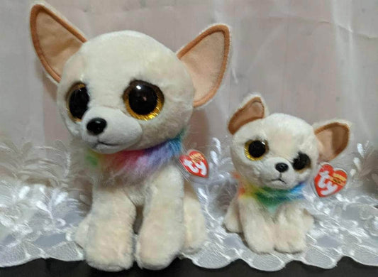 Ty Beanie Boos - Chewy The Chihuahua Dogs - 10in and 6in Lot (Sold As A Pair) - Vintage Beanies Canada