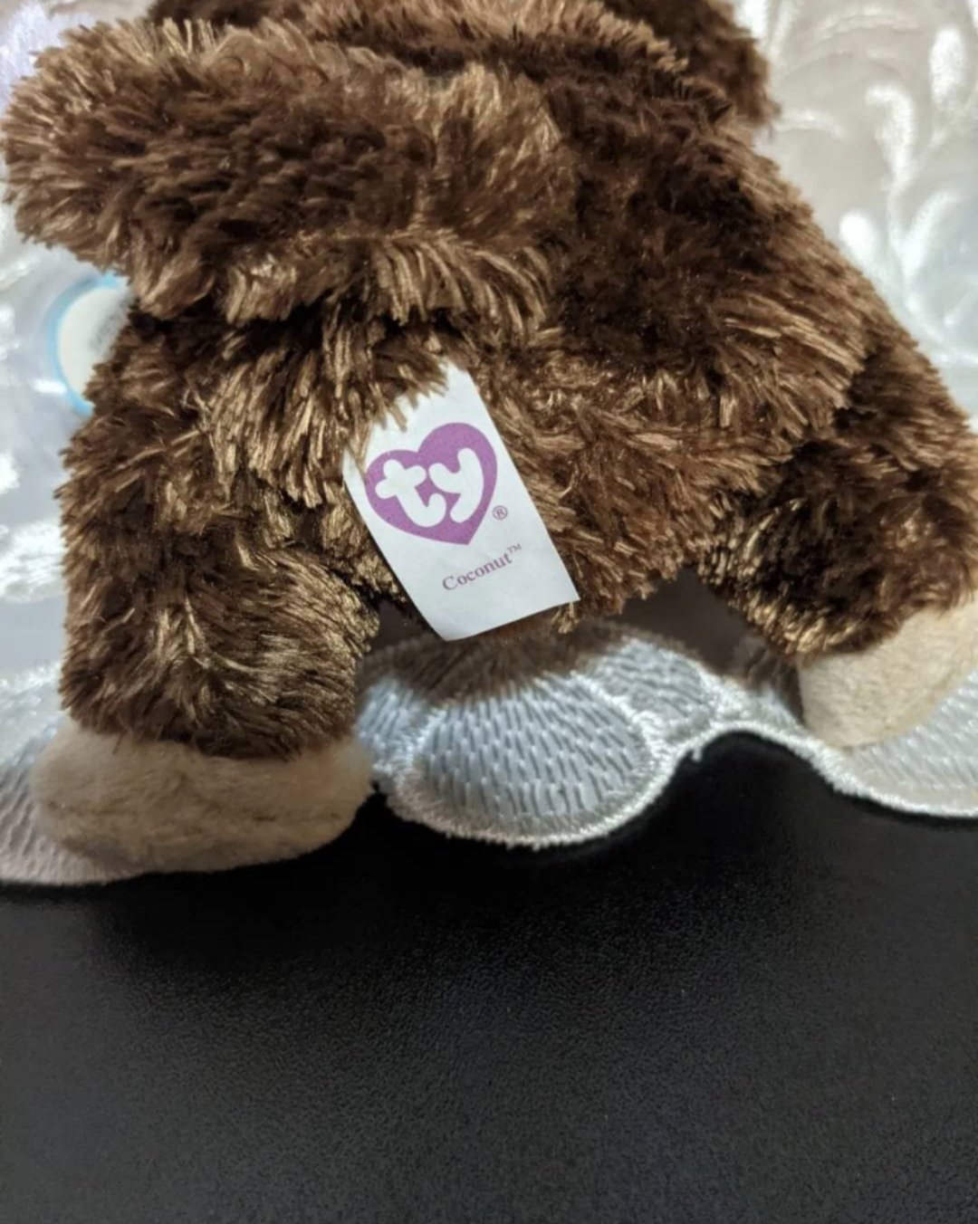 TY Beanie Boos - Coconut The Monkey 1st Gen Purple Tag (6in) - Vintage Beanies Canada