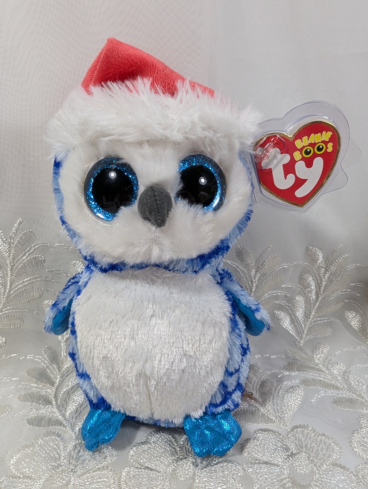 Ty Beanie Boos - Icicles The Christmas Owl W/ Santa Hat (6 In) - Vintage Beanies Canada