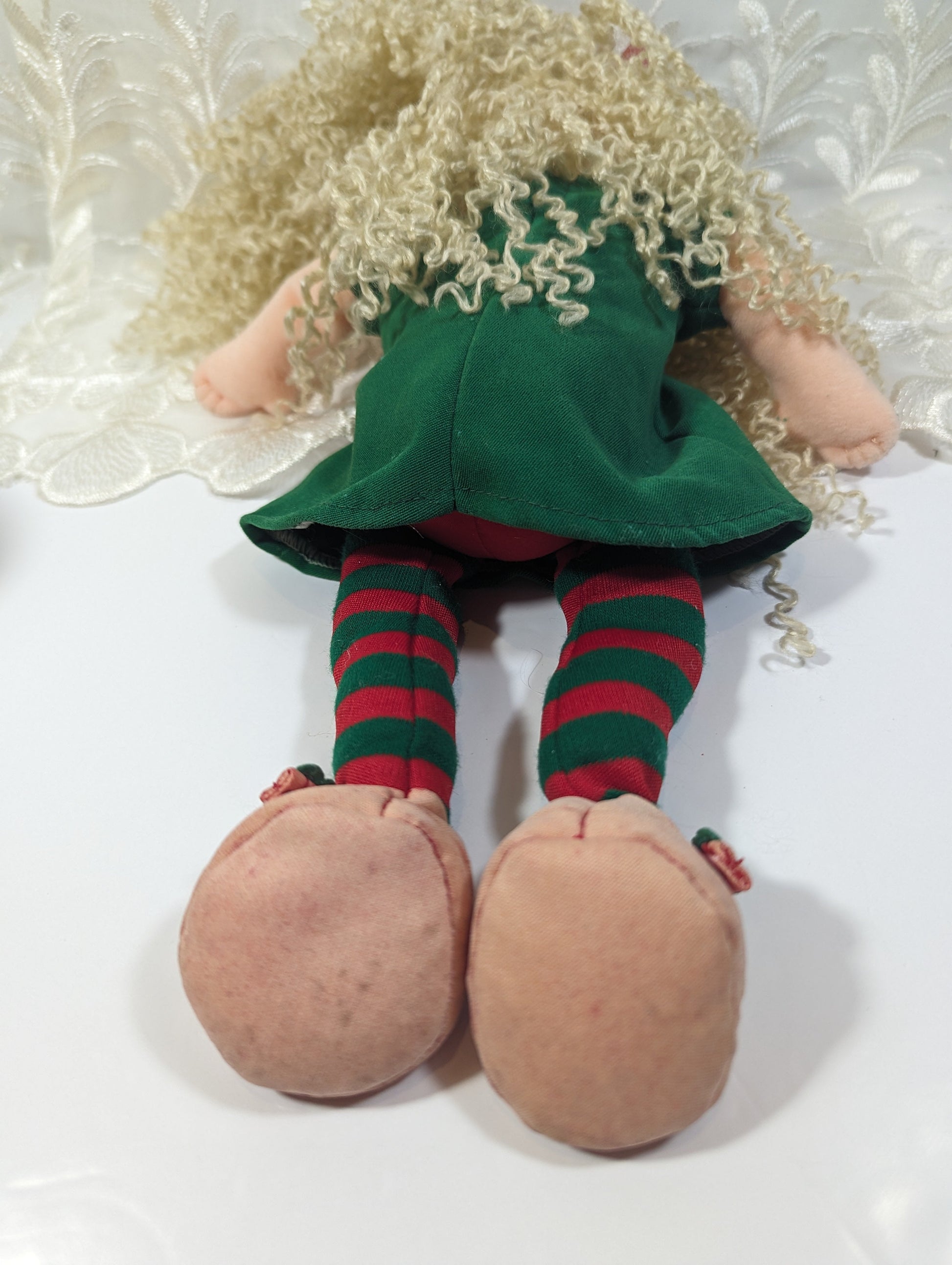 Ty Beanie Boppers - Holiday Heidi The Christmas Girl Doll (12in) Discoloured Ear - Vintage Beanies Canada