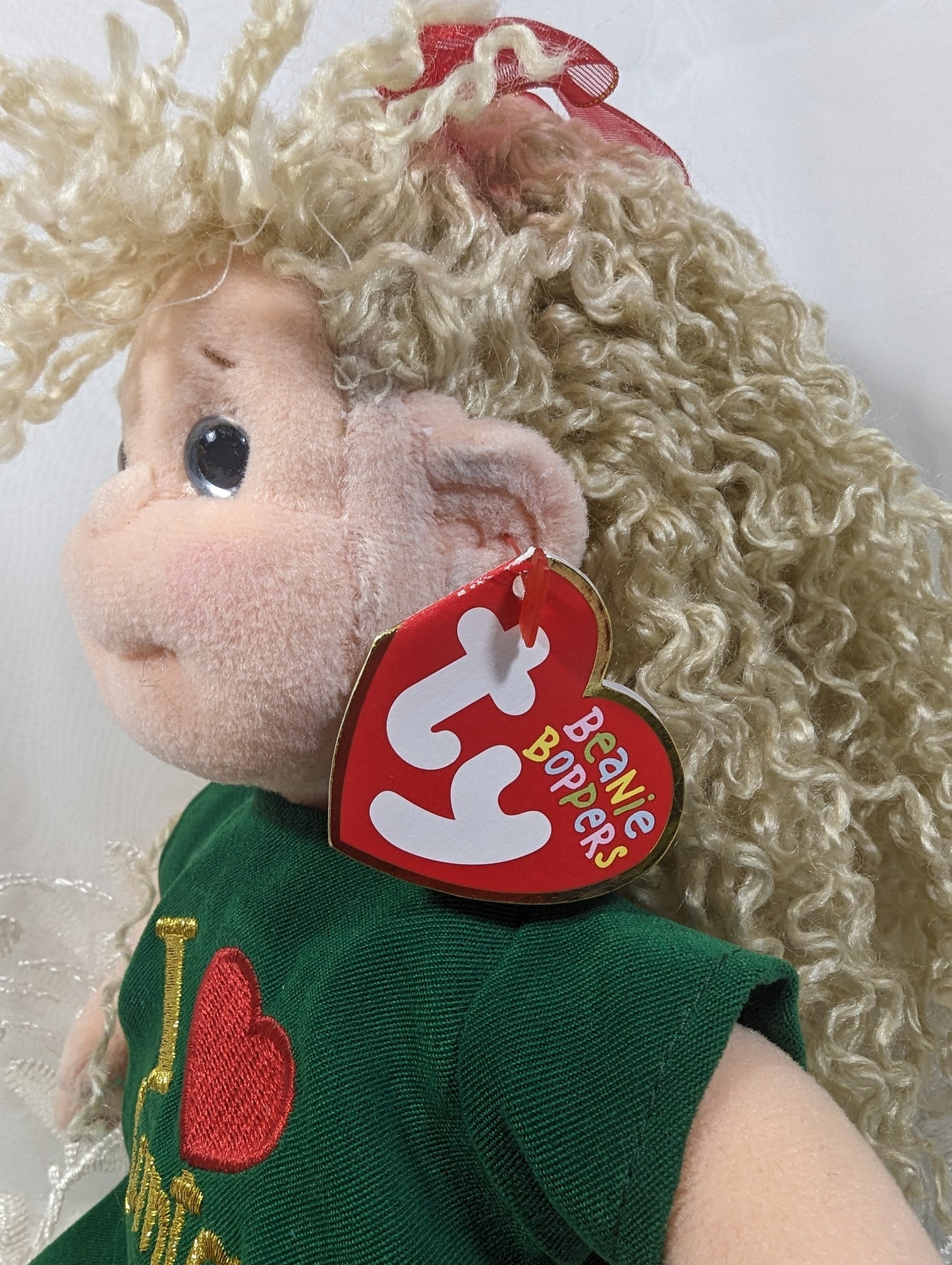 Ty Beanie Boppers - Holiday Heidi The Christmas Girl Doll (12in) Discoloured Ear - Vintage Beanies Canada