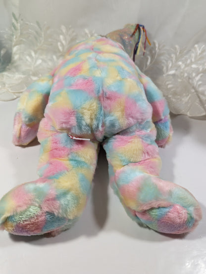 Ty Beanie Buddy - Birthday Buddy the Tie - Dye Birthday Bear Wearing Party Hat (15 in) *See description and photos* - Vintage Beanies Canada