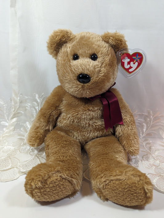 Ty Beanie Buddy - Curly the brown Bear (13in) - Vintage Beanies Canada