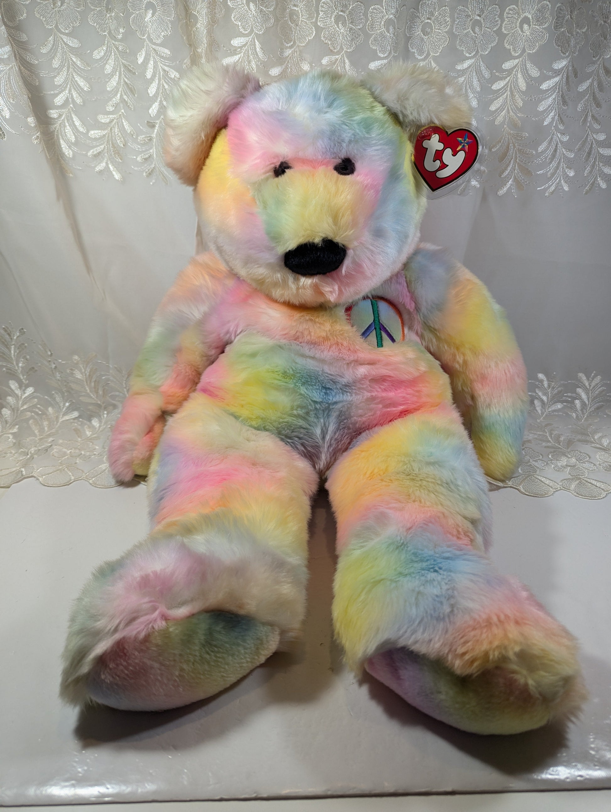 Ty Beanie Buddy - Extra Large Peace The Bear (28 in) *Rare* - Vintage Beanies Canada