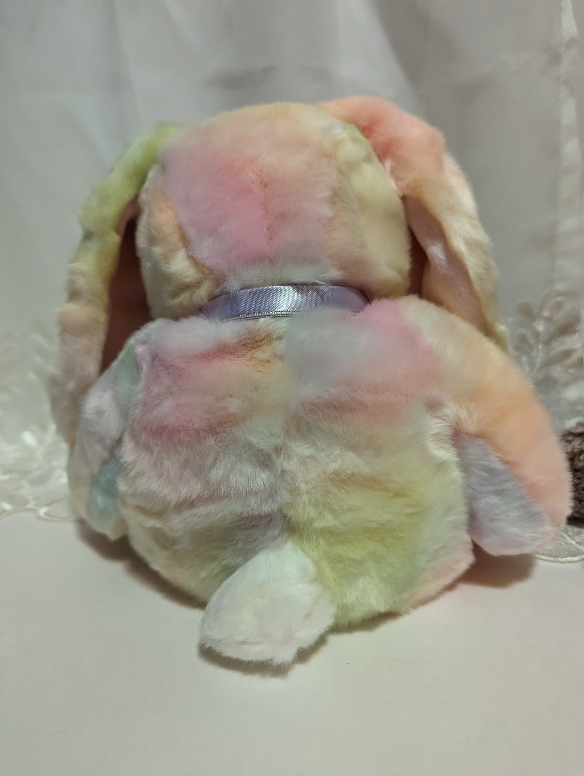 Ty Beanie Buddy - Hippie The Multi-colored Bunny (14in) wrinkled fur - Vintage Beanies Canada